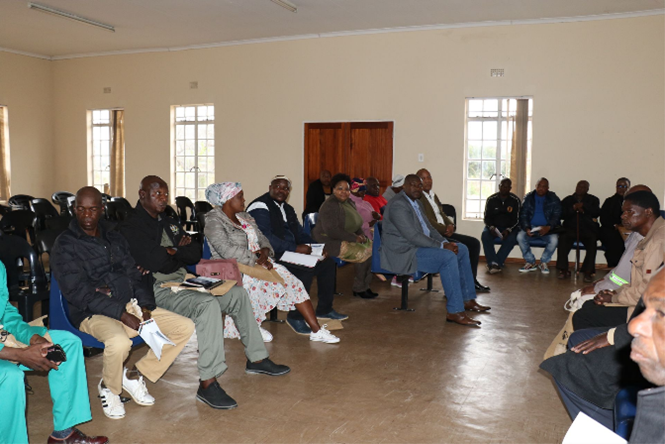 Chairperson Adv Tlakula engaging and encouraging the tribal authority of Nkambeni in Mpumalanga Province to play an active role in sharing information about POPIA and PAIA to the communities. 
